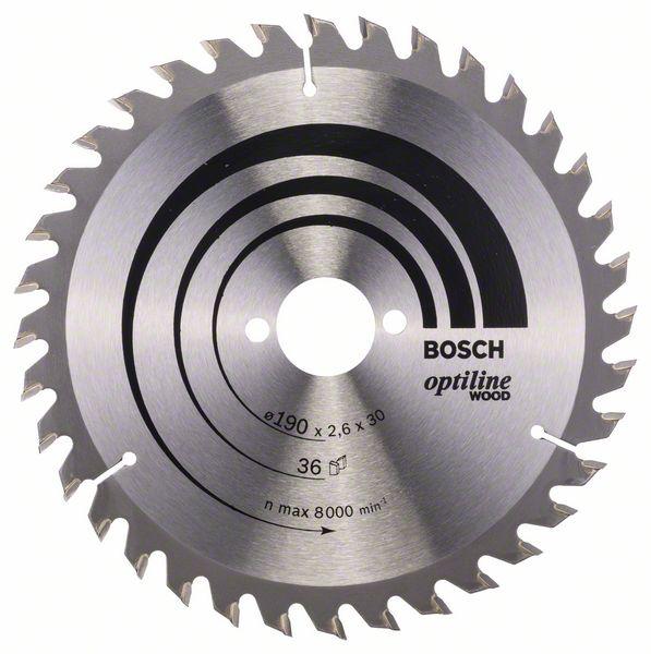 Bosch 2608640616 Optiline Wood Lama Circolare 190 Mm 36 Denti 30 Mm 2,6 Mm Colore Nero Bosch 2608640616 Optiline Wood Lama Circolare 190 Mm 36 Denti 30 Mm 2,6 Mm Colore Nero
