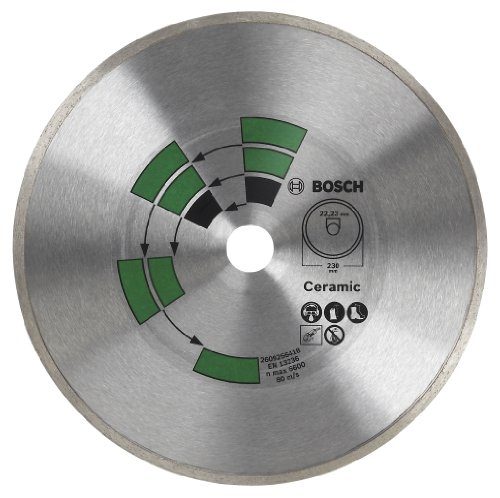 Bosch 2609256418 - Disco Per Troncare Per Molatrice, Diamantato Con Cerchio Continuo Per Lavori Di Piastrellatura, 230 Mm