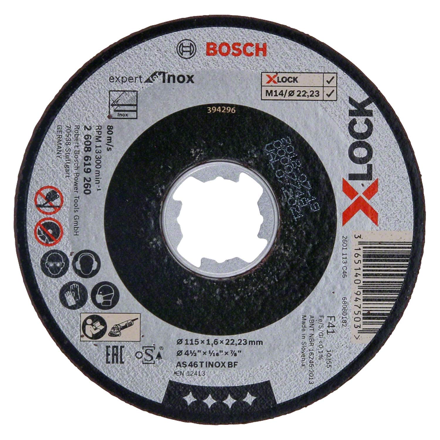 Bosch - Accessories 2608619260 Disco Di Taglio Dritto 115 Mm 1 Pz. Inox Bosch - Accessories 2608619260 Disco Di Taglio Dritto 115 Mm 1 Pz. Inox