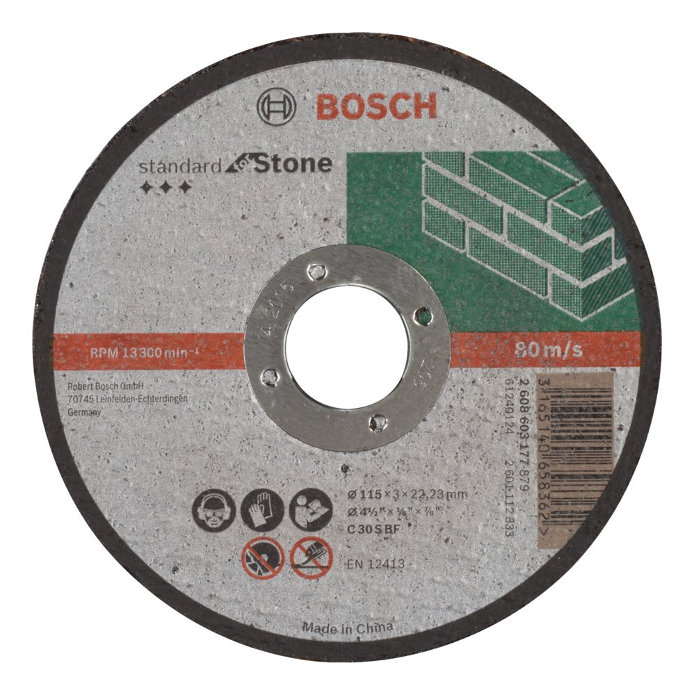 Bosch Accessories Bos-2608603177 Bosch 2608603177-disco Abrasivo De Corte Recto Standard Stone: 115x2.5mm, Nero, 115 Mm Bosch Accessories Bos-2608603177 Bosch 2608603177-disco Abrasivo De Corte Recto Standard Stone: 115x2.5mm, Nero, 115 Mm