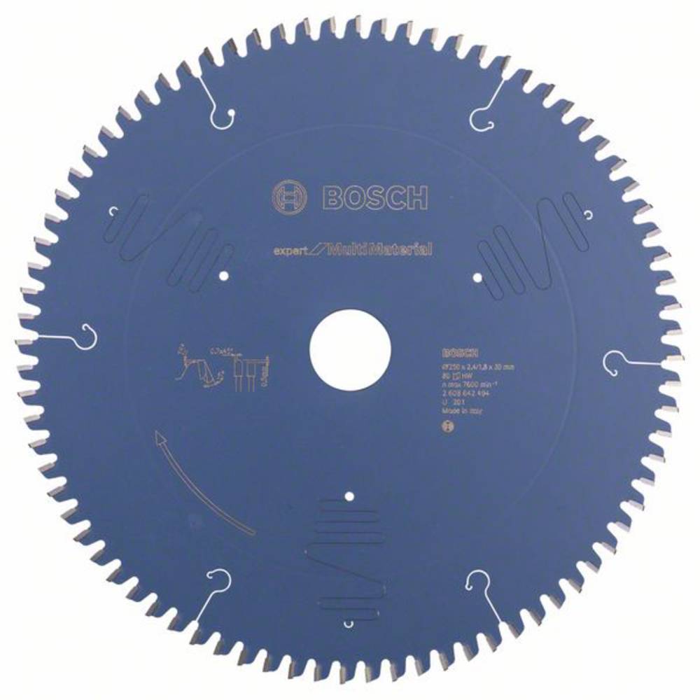 Bosch - Accessories Expert For Multi Material 2608642494 Lama Circolare 250 X 30 X 2.4 Mm Numero Di Denti: 80 1 Pz.