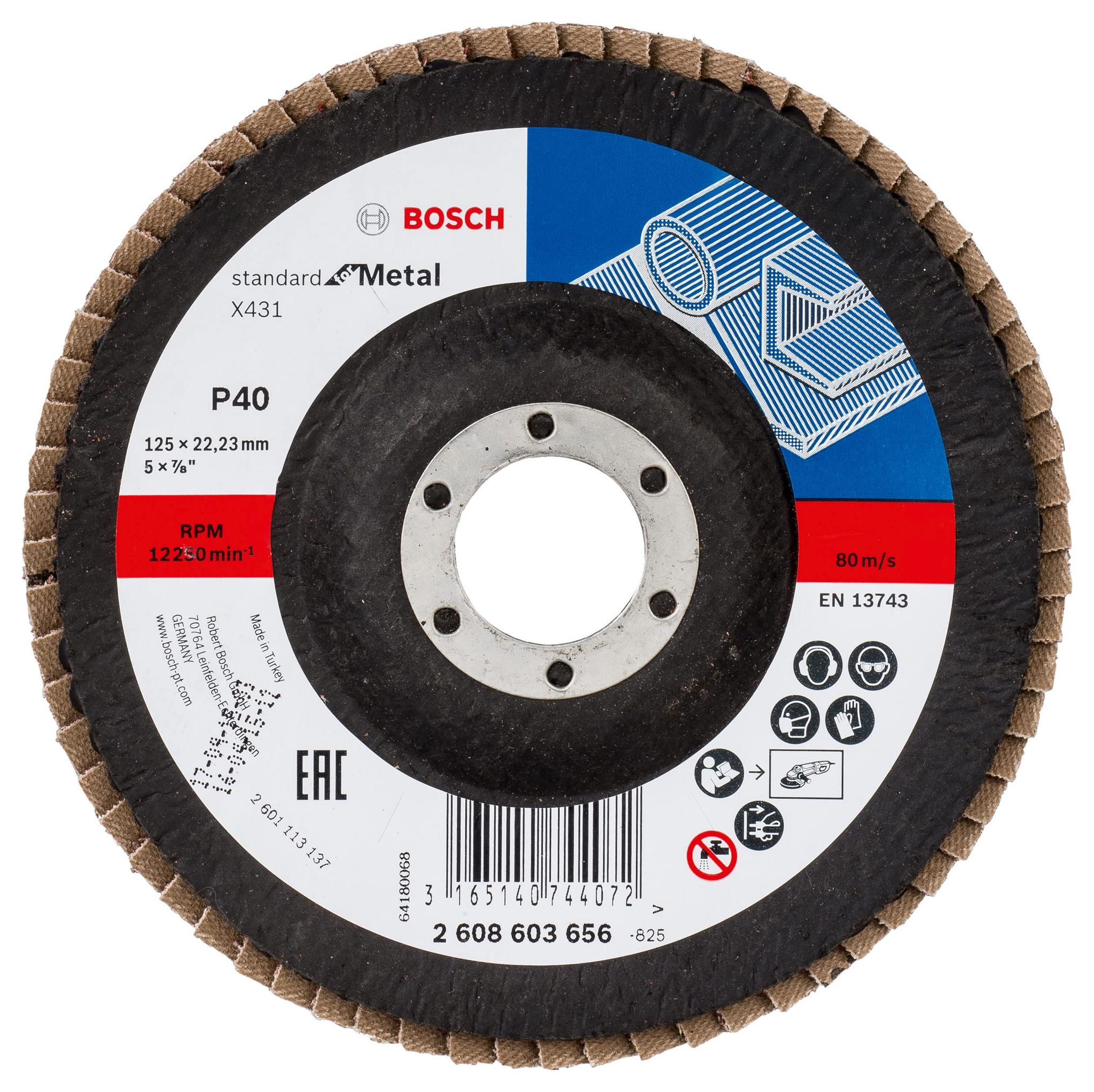 Bosch Disco Lamellare X431 Standard For Metal Angolato 125 Mm 22,23 Mm 40 - 2608603656