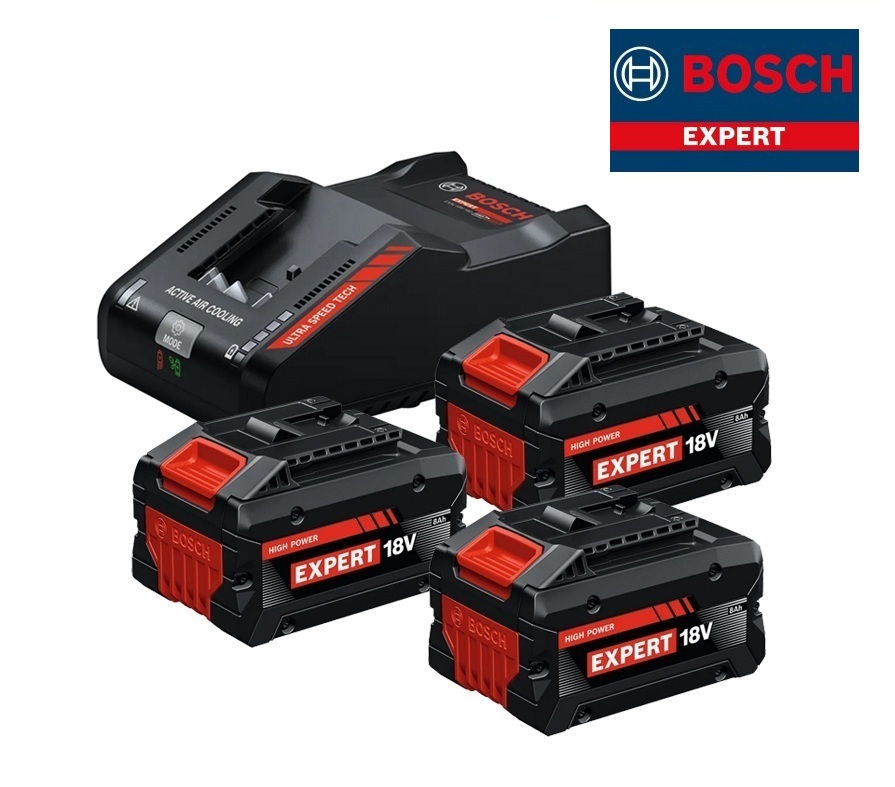 Bosch Expert Kit 3 Batterie 8 Ah Tabless 18v Exba 18v-80 + Exal 18v-160 Bosch Expert Kit 3 Batterie 8 Ah Tabless 18v Exba 18v-80 + Exal 18v-160