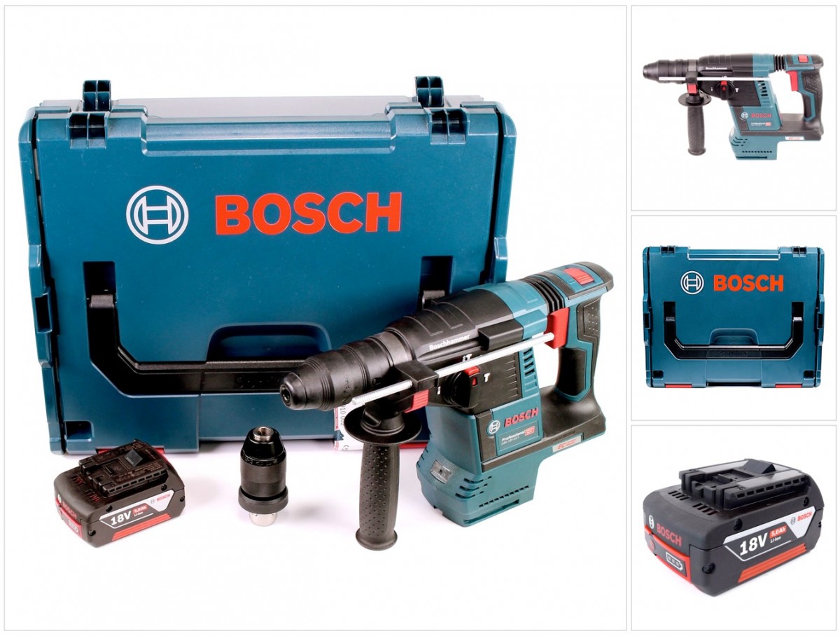Bosch Gbh 18v-26 F Martello Perforatore A Batteria 18v 2,6j Brushless Sds Plus + 1x Batteria 2,0ah + L-boxx - Senza Caricabatteria Rapido