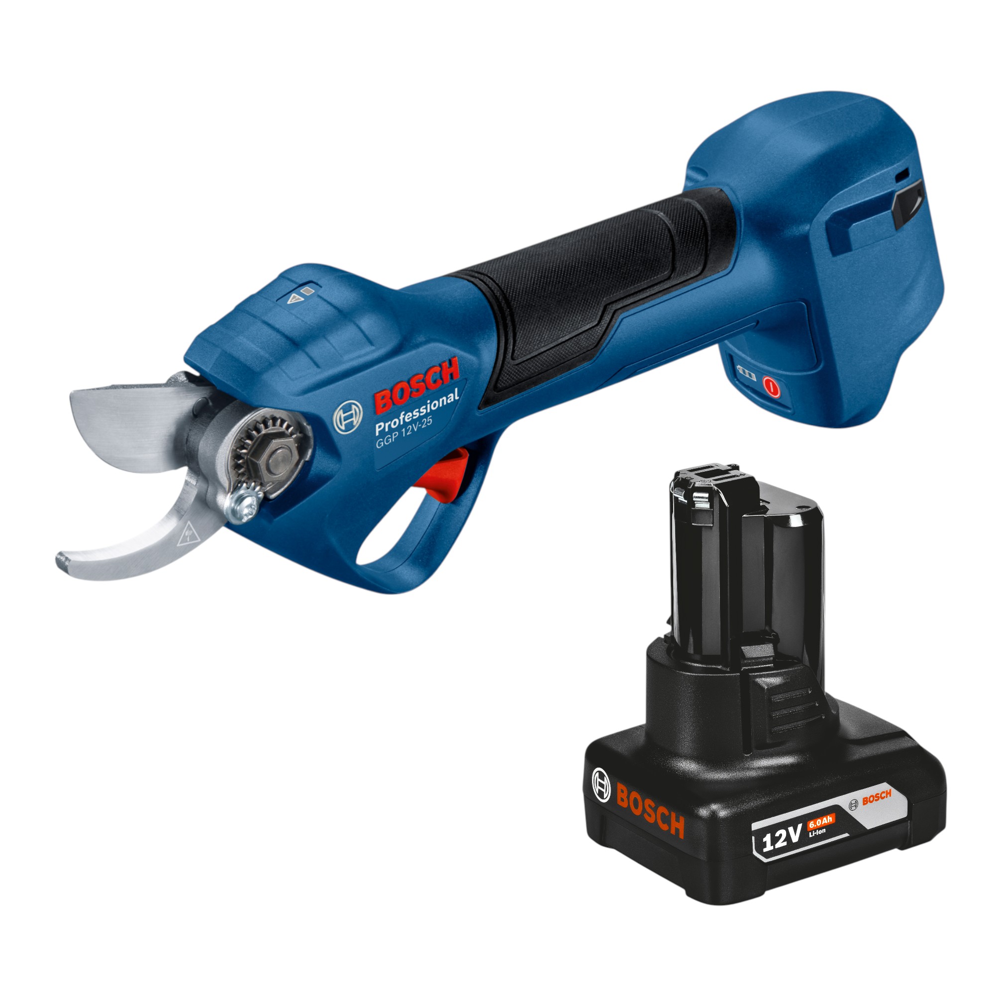 Bosch Ggp 12v-25 Forbici Da Giardino A Batteria 12 V 25 Mm Brushless + 1x Batteria 6,0 Ah - Senza Caricabatterie