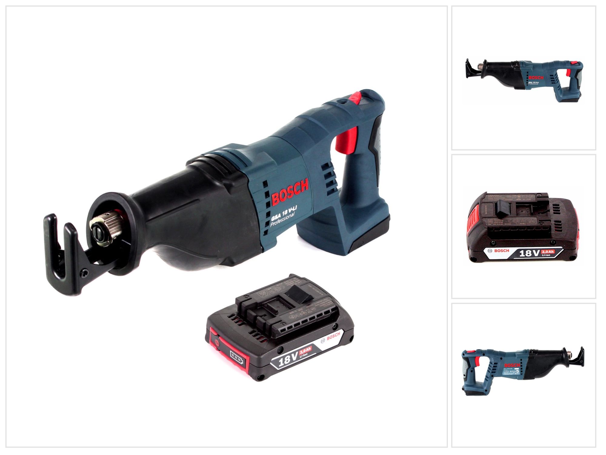 Bosch Gsa 18 V-li Professional Sega Universale A Batteria + 1x Batteria Gba 2,0 Ah - Senza Caricabatterie