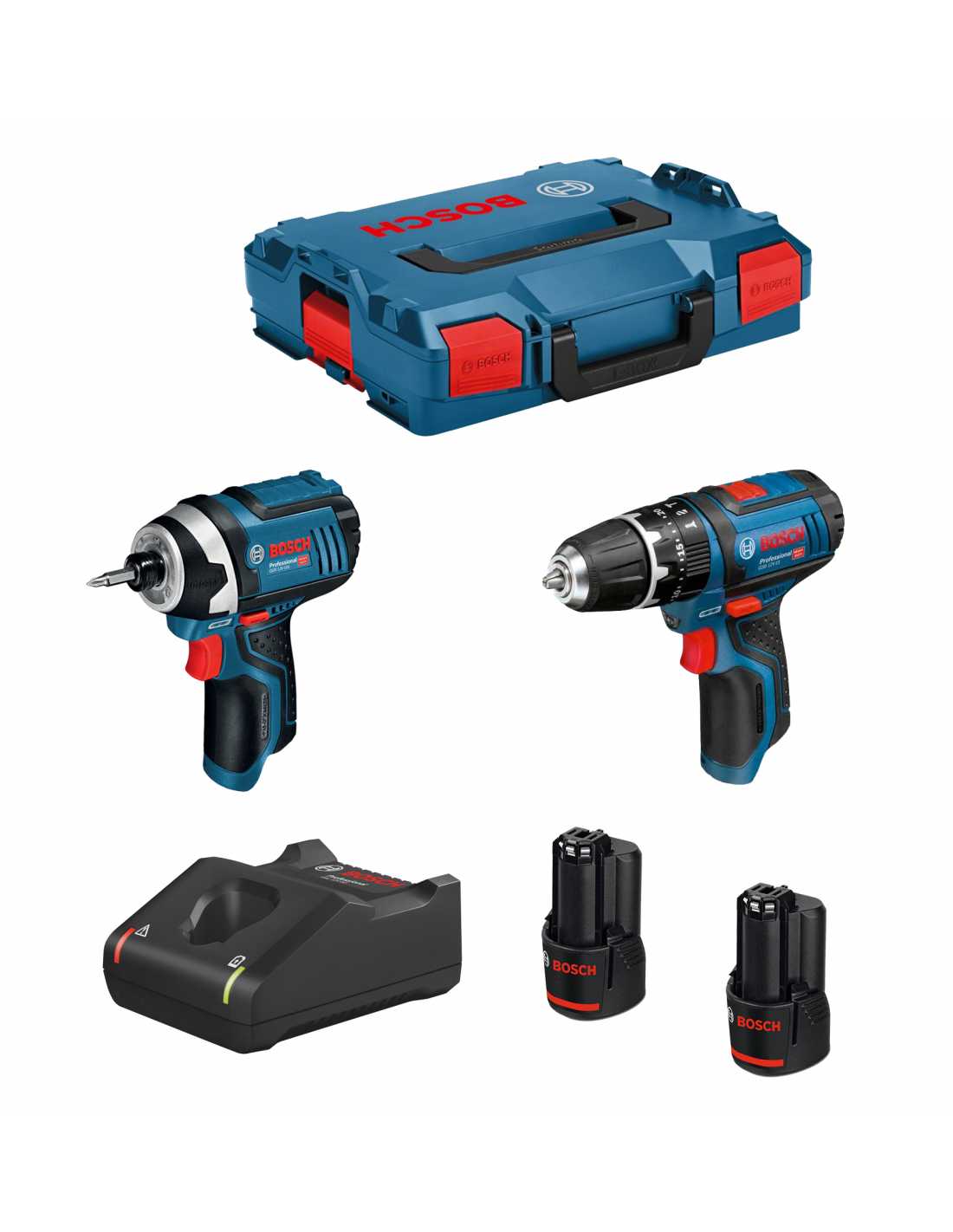 Bosch - Kit 12v B12gsbgdr2bat3a-40 (gsb 12v-15 + Gdr 12v-10 + 2 X 3,0 Ah + Gal12v-40 + L-boxx 102)