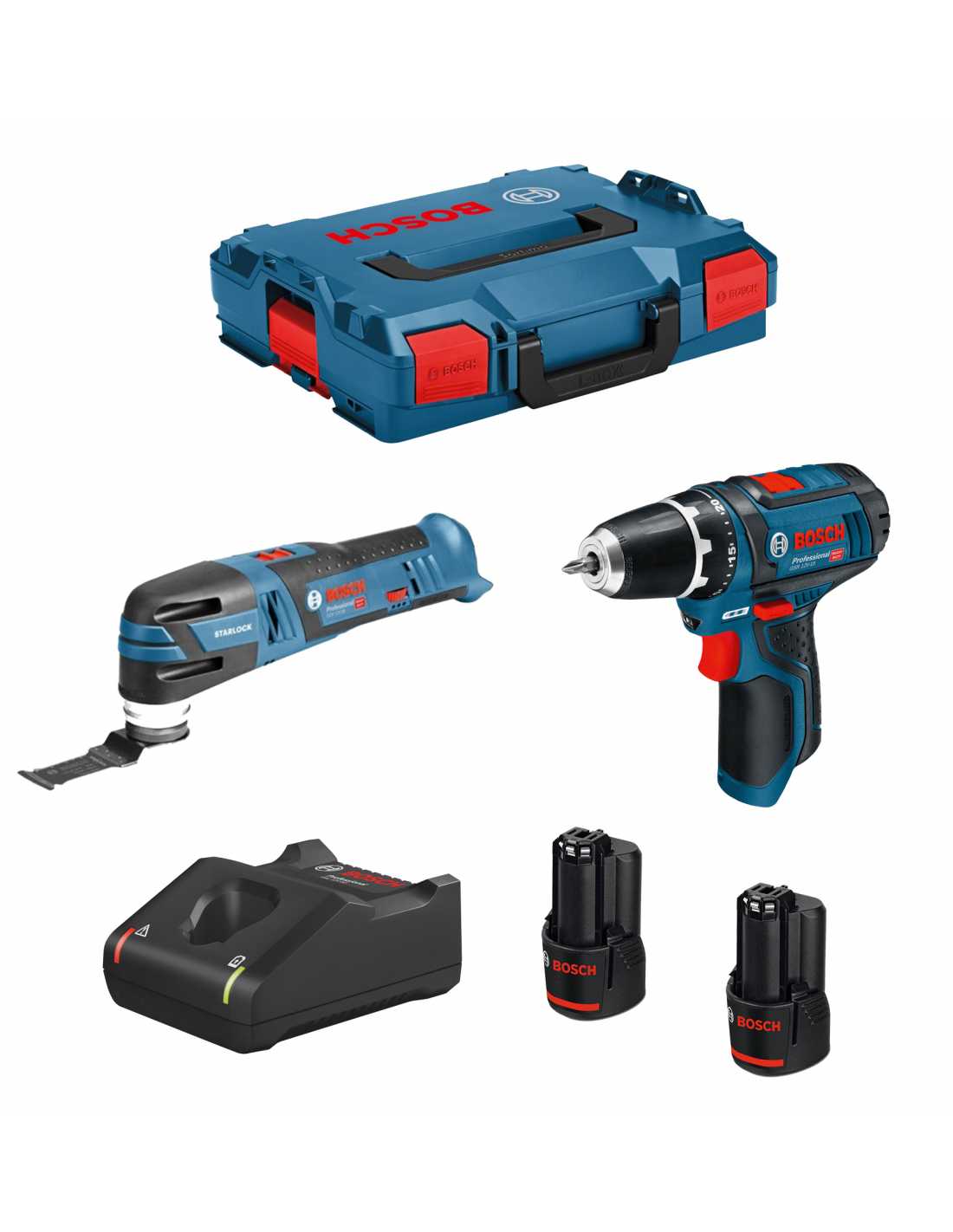 Bosch - Kit 12v B12gsrgop2bat3a-40 (gsr 12v-15 + Gop 12v-28 + 2 X 3,0 Ah + Gal12v-40 + L-boxx 102)