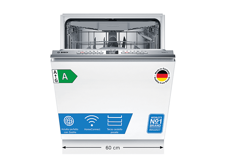 Bosch - Lavastoviglie Smv6ycx02e Classe A 14 Coperti, Non Applicabile