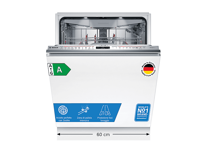 Bosch - Lavastoviglie Smv8ycx02e Classe A 14 Coperti, Non Applicabile