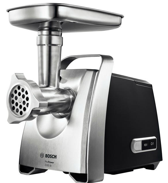 Bosch - Mfw68660 Tritacarne Propower 2200 W Nero, Inox Spazzolato. Potenza: 800 W, Colore Del Prodotto: Nero, Cromo, Dimensioni Del Foro Della Piastra Di Macinazione: 8 Mm. Massima Potenza (motore Bl...