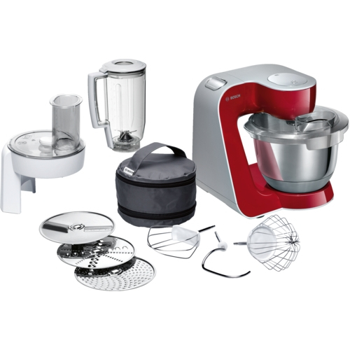 Bosch - Mum58720. Capacità Ciotola: 3,9 L, Colore Del Prodotto: Grigio, Rosso, Acciaio Inox, Lunghezza Cavo: 1,1 M. Materiale Ciotola: Acciaio Inox. Potenza: 1000 W. Larghezza: 282 Mm, Profondità: 28...