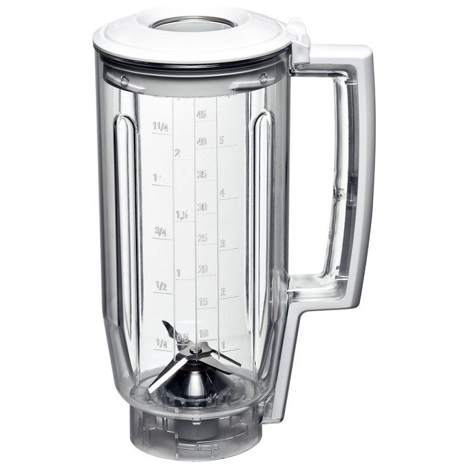 Bosch MUZ5MX1 Bicchiere Frullatore per Robot da Cucina Serie MUM2 MUM4 MUM5 Capacita' 1,25 L Materiale Tritan Lavabile in Lavastoviglie colore Bianco-Trasparente
