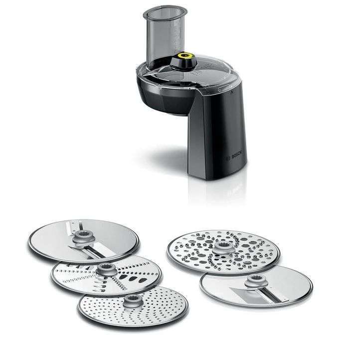 Bosch MUZS68VL Set di attacchi per miscelare e lavorare prodotti alimentari con 5 dischi in acciaio inox colore Nero Trasparente Bosch MUZS68VL Set di attacchi per miscelare e lavorare prodotti alimentari con 5 dischi in acciaio inox colore Nero Trasparente