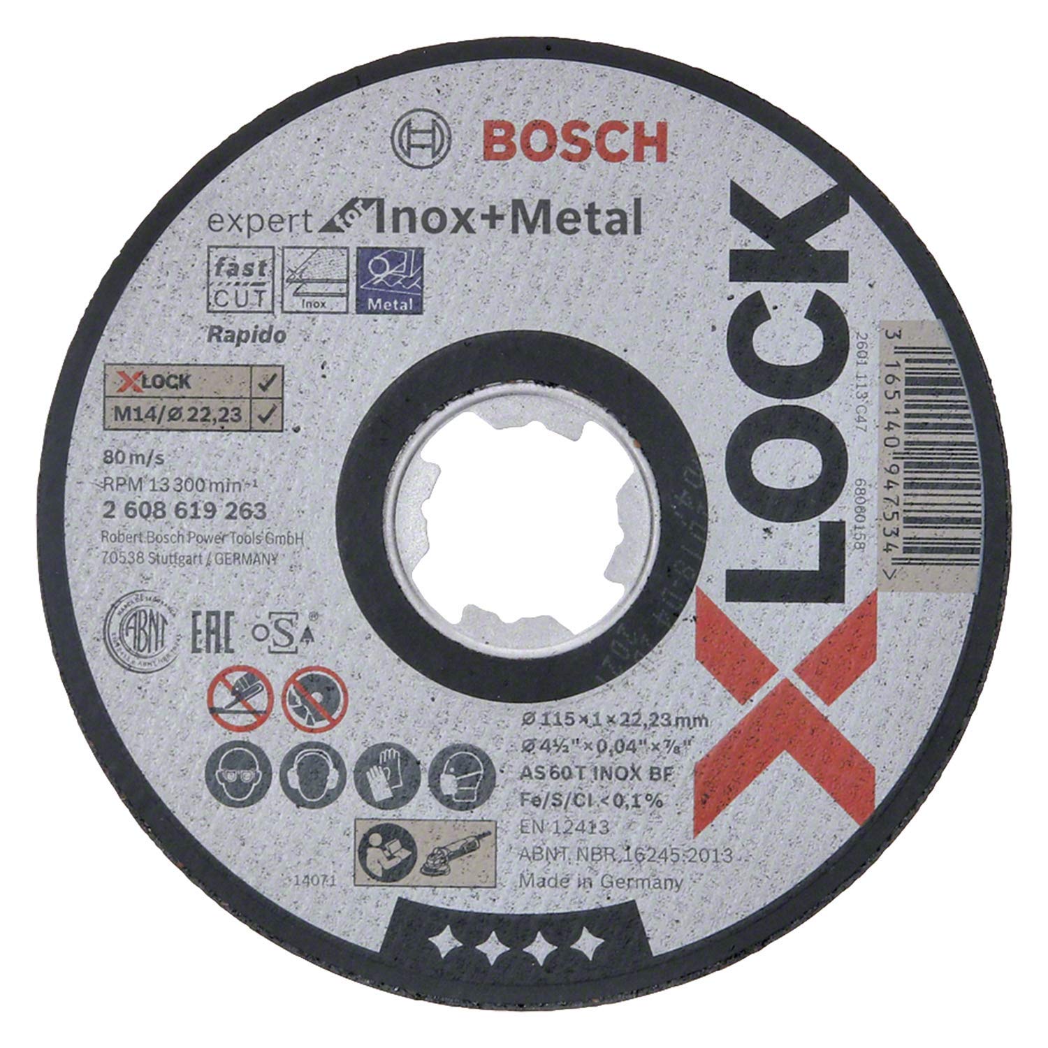 Bosch Pro Inox E Metallo Disco Da Taglio X-lock 115 X 1 X 22,23 Mm - 2608619263