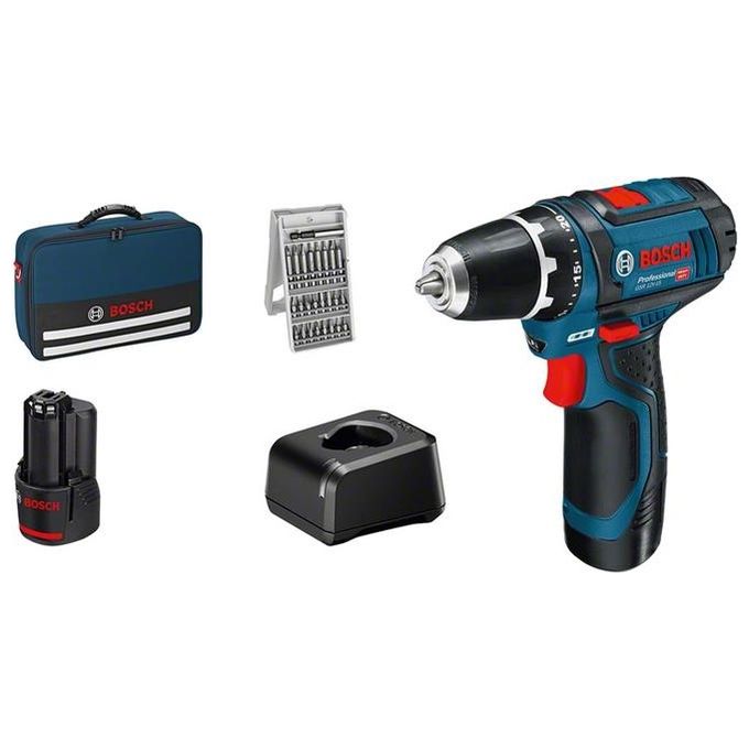 Bosch PROFESSIONAL 060186810H GSR 12V-15 Trapano avvitatore a batteria 12V 30 Nm 2 velocita' colore Nero Blu Bosch PROFESSIONAL 060186810H GSR 12V-15 Trapano avvitatore a batteria 12V 30 Nm 2 velocita' colore Nero Blu