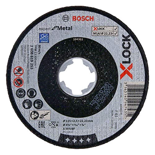 Bosch - Professional 2608619253 Mola Da Taglio Dritta, Per Metallo, X-lock, Ø115 Mm, Diametro Ø: 22.23 Mm, Spessore: 2.5 Mm Bosch - Professional 2608619253 Mola Da Taglio Dritta, Per Metallo, X-lock, Ø115 Mm, Diametro Ø: 22.23 Mm, Spessore: 2.5 Mm