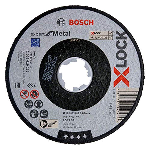 Bosch - Professional 2608619255 Mola Da Taglio Dritta, Per Metallo, X-lock, Ø125 Mm, Diametro Ø: 22.23 Mm, Spessore: 2.5 Mm Bosch - Professional 2608619255 Mola Da Taglio Dritta, Per Metallo, X-lock, Ø125 Mm, Diametro Ø: 22.23 Mm, Spessore: 2.5 Mm