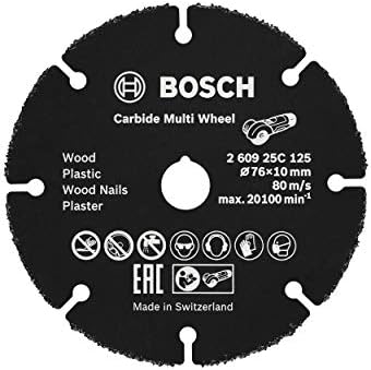 Bosch - Professional 260925c125 Disco De Taglio Carburo Multi Ruota Per Legno Con Chiodi, Plastica, Muro A Secco, Tubi Di Rame, Ø 76 Mm, Diametro Del Foro 10 Mm Smerigliatrice Angolare Bosch - Professional 260925c125 Disco De Taglio Carburo Multi Ruota Per Legno Con Chiodi, Plastica, Muro A Secco, Tubi Di Rame, Ø 76 Mm, Diametro Del Foro 10 Mm Smerigliatrice Angolare