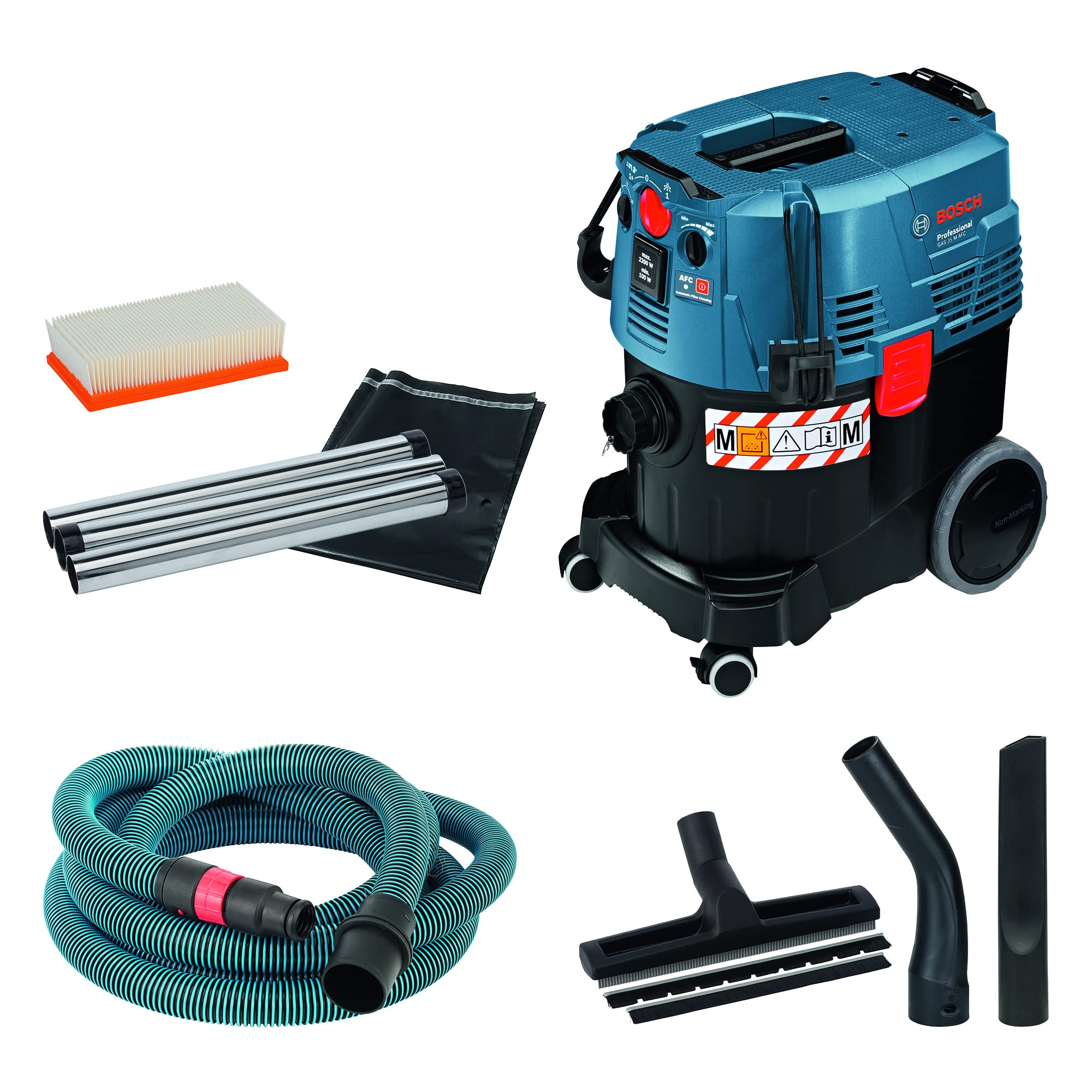 Bosch Professional Aspiratore Industriale Gas 35 M Afc (motore Da 1200 Watt, Serbatoio Da 35 Litri, Tubo Flessibile 5 M) Bosch Professional Aspiratore Industriale Gas 35 M Afc (motore Da 1200 Watt, Serbatoio Da 35 Litri, Tubo Flessibile 5 M)