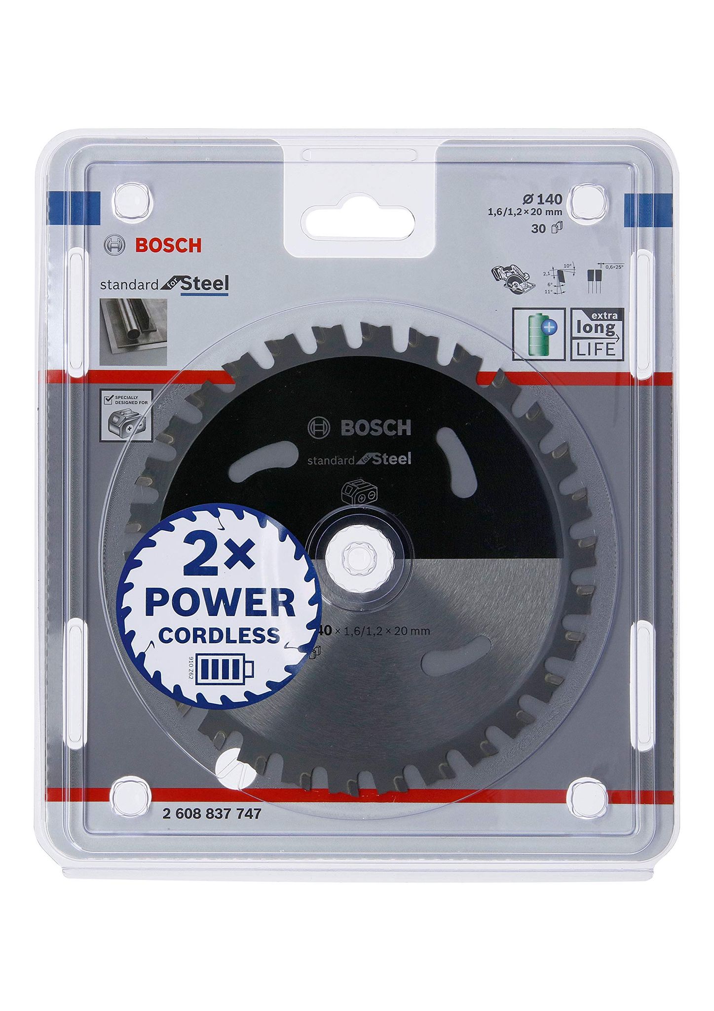 Bosch - Professional Lama Per Sega Circolare Standard For Steel (acciaio, 140 X 20 X 1.6 Mm, 30 Denti, Accessorio Per Sega Circolare A Batteria) Bosch - Professional Lama Per Sega Circolare Standard For Steel (acciaio, 140 X 20 X 1.6 Mm, 30 Denti, Accessorio Per Sega Circolare A Batteria)
