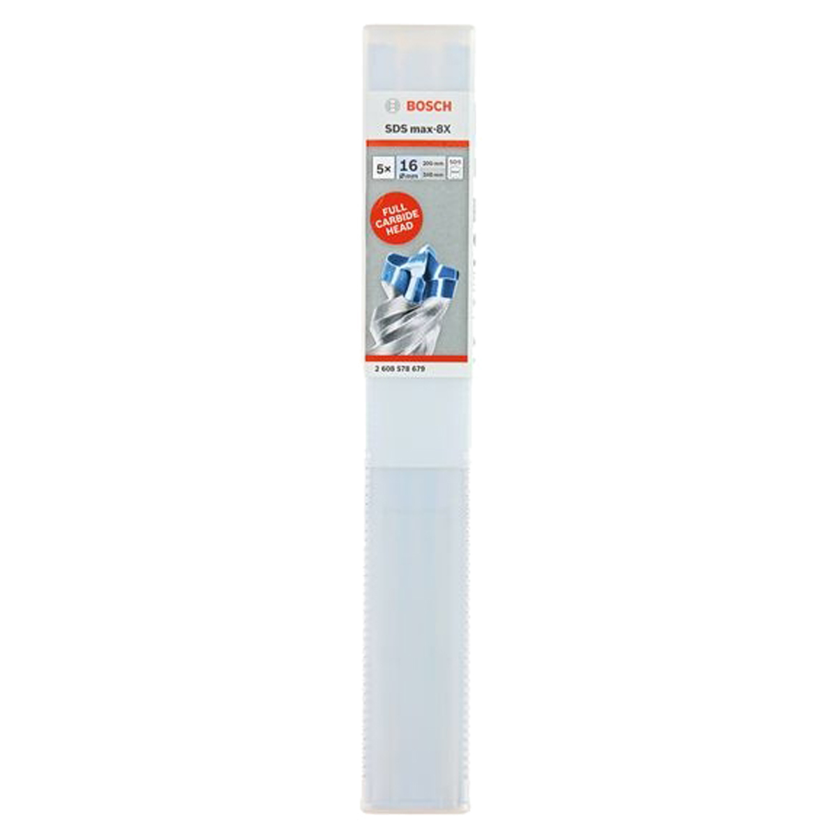 Bosch - Punta Per Martello Con Sds Max-8x Multipack (5 Pezzi) 16 X 200 X 340 Mm