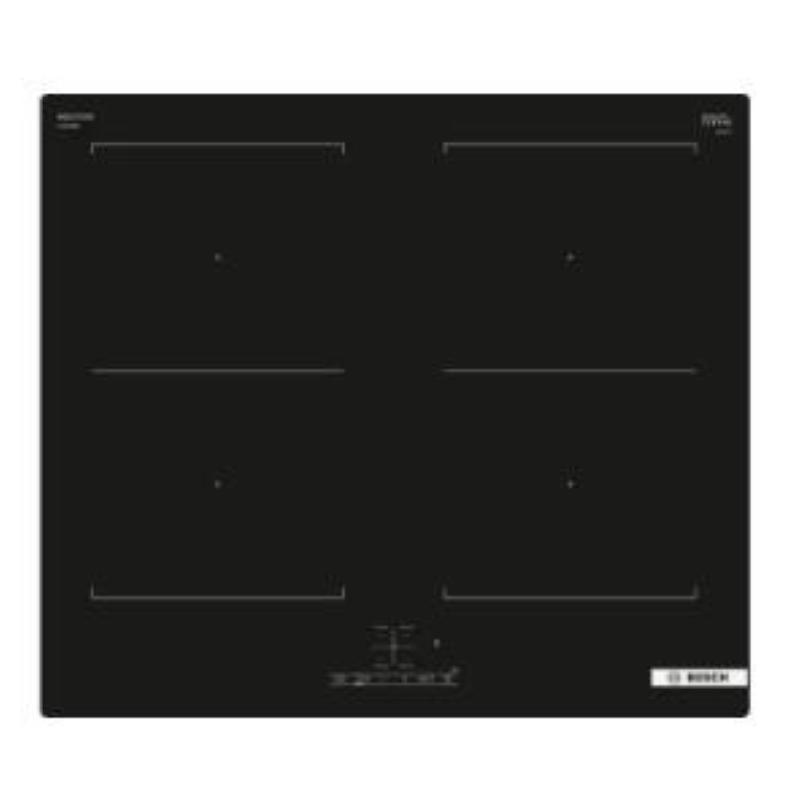 BOSCH PVQ611BB6E PIANO COTTURA A INDUZIONE, 4 zone di cottura, dimensioni: L 59,2 cm, P 52,2 piano in Vetroceramica, Nero