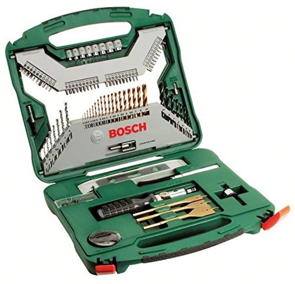 Bosch - Set Da 100 Pezzi Di Punte E Bit Avvitamento In Titanio X-line, Verde