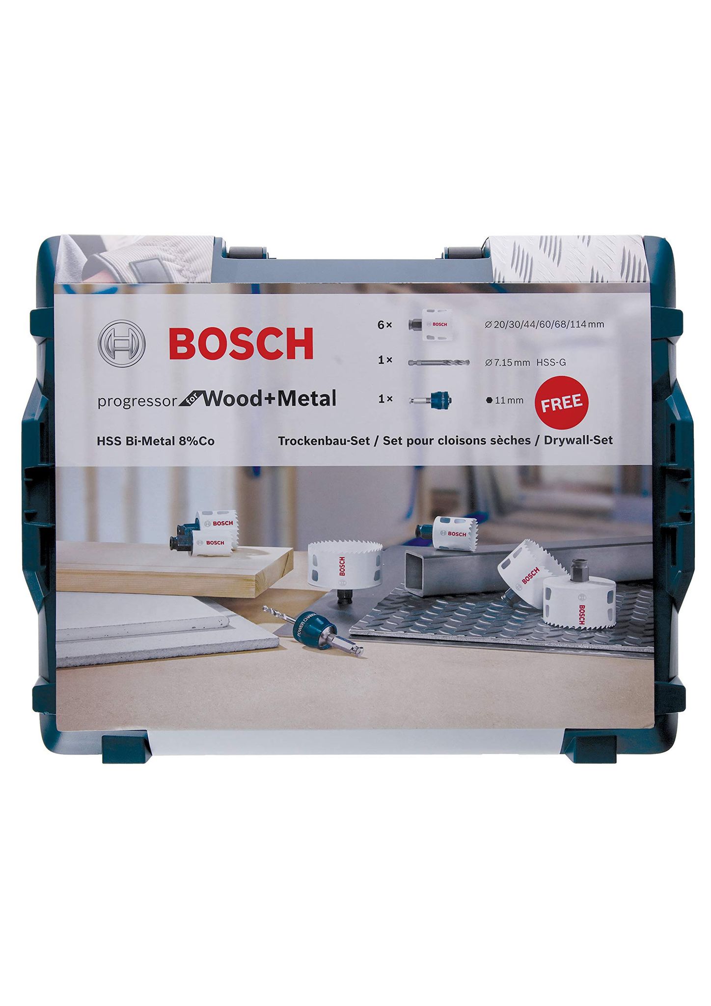 Bosch - Set Di Seghe A Tazza Per Legno E Metallo, 8 Pezzi, Diametro 20 - 114 Mm In L-boxx Bosch - Set Di Seghe A Tazza Per Legno E Metallo, 8 Pezzi, Diametro 20 - 114 Mm In L-boxx