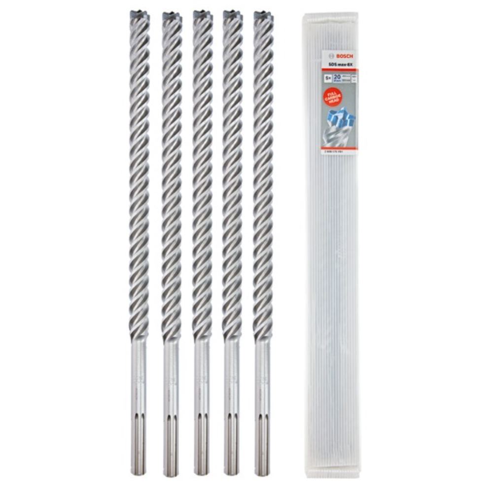 Bosch - Trapano A Percussione Sds-max-8x D.20mm Da Lavoro L.400mm L.520mm Sds-max 5 Pezzi Bosch - Trapano A Percussione Sds-max-8x D.20mm Da Lavoro L.400mm L.520mm Sds-max 5 Pezzi