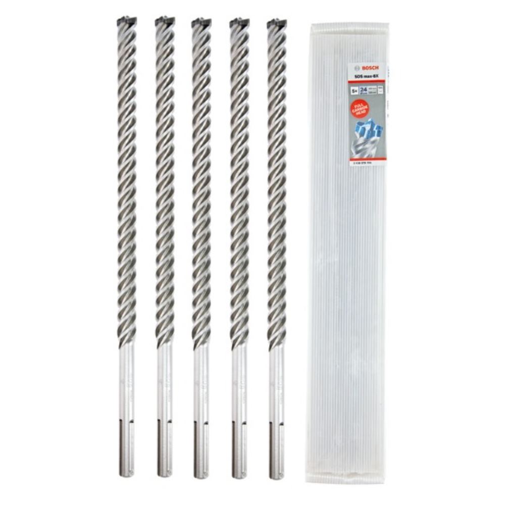 Bosch - Trapano A Percussione Sds-max-8x D.24mm Da Lavoro L.400mm L.520mm Sds-max 5 Pezzi Bosch - Trapano A Percussione Sds-max-8x D.24mm Da Lavoro L.400mm L.520mm Sds-max 5 Pezzi