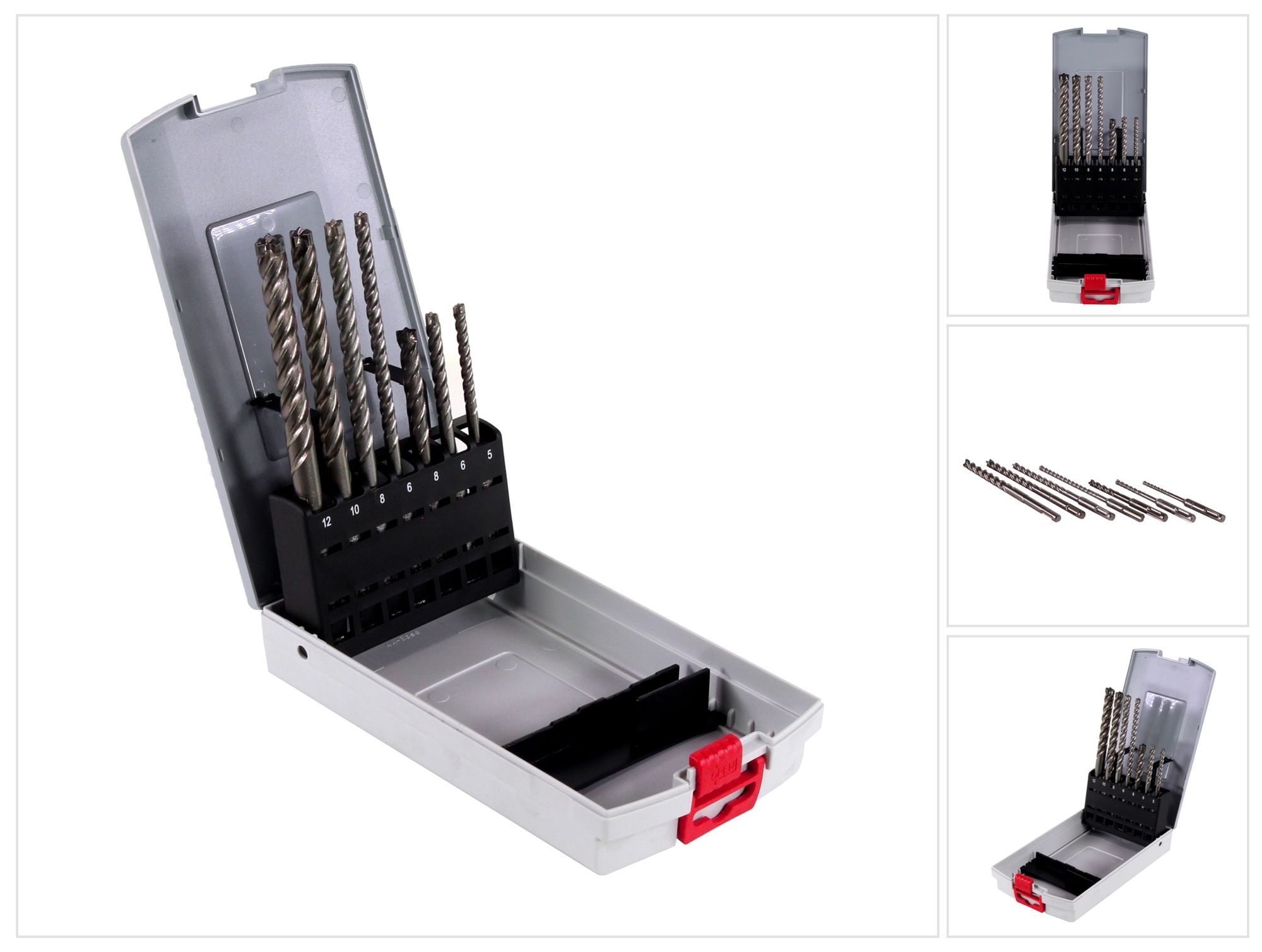 Bosch - Trapano Sds-plus 7x 5/6/6/8/8/10/12 Mm, Testa A 4 Tagli, 7 Pezzi, (2607017502)
