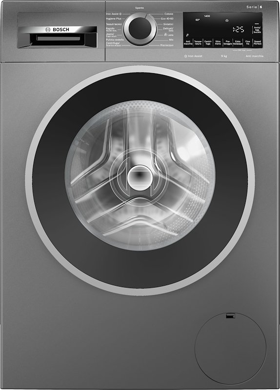 BOSCH WGG244ZRIT LAVATRICE, Caricamento frontale, 9 kg, 14 programmi, Profondità 63,6 cm, Giri 1400 rpm, Grigia Antracite, livello rumorosità centrifuga 71 dB(A), Classe A