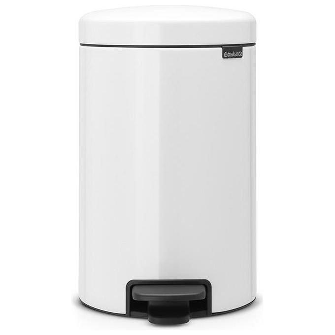 Brabantia 111969 NewIcon Pattumiera a Pedale 12 L secchio interno rimovibile chiusura ammortizzata antiodore colore Bianco