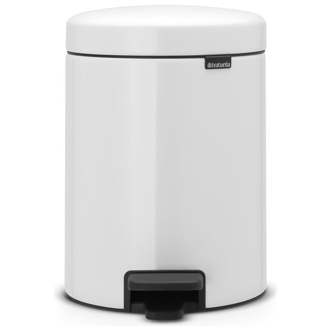 Brabantia 112065 NewIcon Pattumiera a Pedale 5 L Antiodore Chiusura Ammortizzata Base Antiscivolo colore Bianco