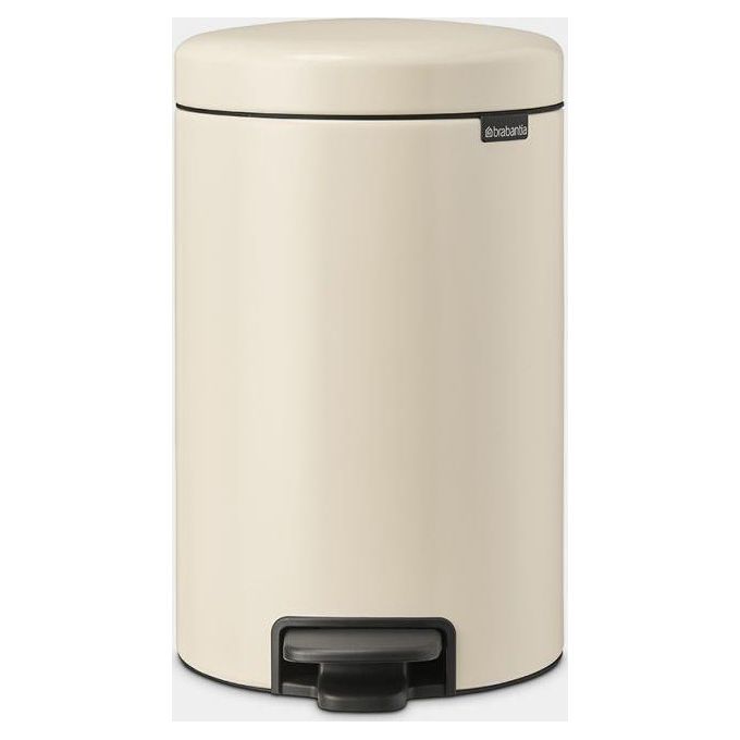 Brabantia 149924 NewIcon Pattumiera a Pedale 12 L Chiusura Ammortizzata Base Antiscivolo Coperchio Antiodore colore Beige