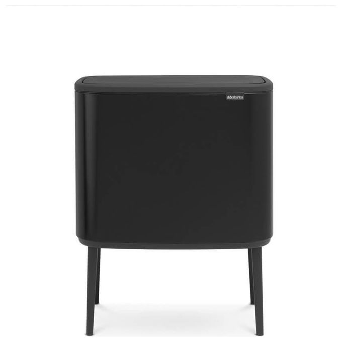 Brabantia 316067 Bo Touch Bin Pattumiera 3 Secchi 33 L Raccolta Differenziata Acciaio colore Nero Opaco