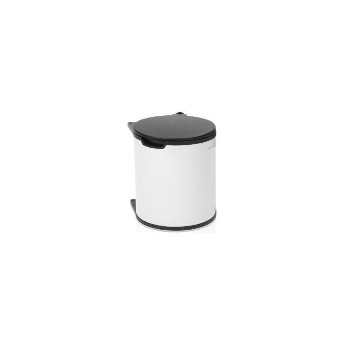 Brabantia 428081 Pattumiera da incasso 15 L in acciaio inox con apertura automatica del coperchio colore Bianco