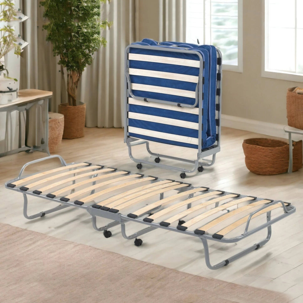 Brandina Akai, Letto Pieghevole Materasso Incluso Made in Italy, Grigio Tortora