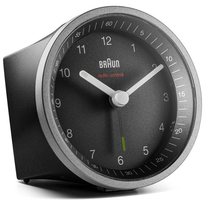 Braun 67098 BC07SB-DCF Sveglia al quarzo analogica radiocontrollata con funzione snooze e allarme crescente colore Nero Argento