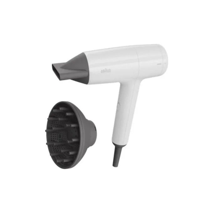 Braun asciugacapelli BRHD155E 1800W diffusore e concentratore 2 velocita' aria fredda Bianco e nero