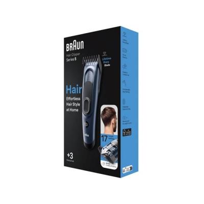 Braun Evinizde saçınızı zahmetsizce kesin ve şekillendirin: Ultra keskin bıçaklar uzunluğu ve kalınlığı nasıl olursa olsun evde saç düzeltmeyi hızlı ve kolay hale getirir. 17 uzunluk: 2 tarak arasından veya taraksız seçin. Memory SafetyLock evde kolay saç