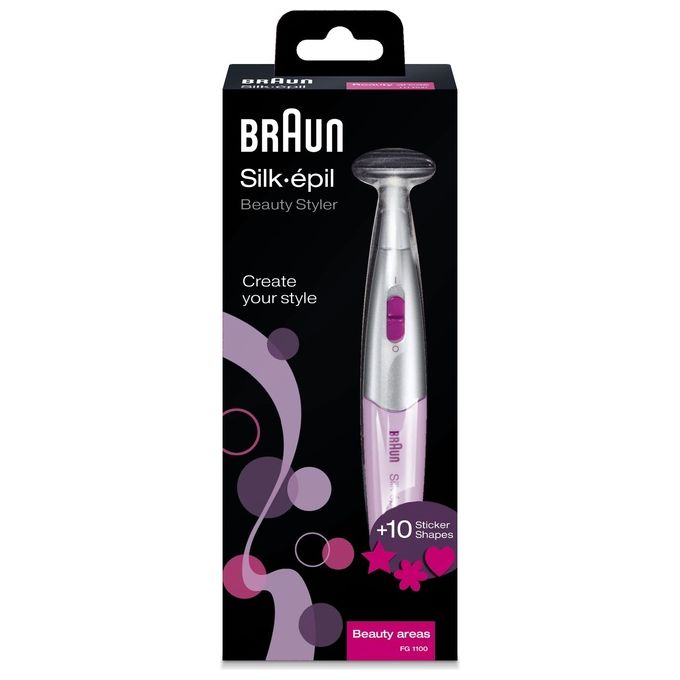 Braun FG1100 Setapil Rifinitore Zona Bikini e Viso 2 pettini 5mm 8mm colore Bianco