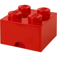 Brick Drawer (4 Knobs)Bright Red Scatola porta giocattoli Libera installazione Rosso, Scatola di immagazzinaggio