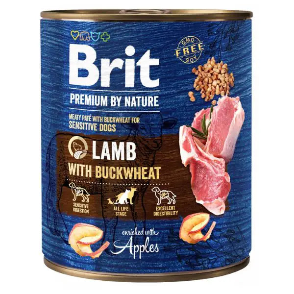 Brit Premium by Nature Patè All Breeds 800 gr Agnello con grano saraceno - confezione da 6 pezzi - Cibo umido per cani - 1° ORDINE? scegli tra BZR5 - BZR20 + 200 pt fedeltà