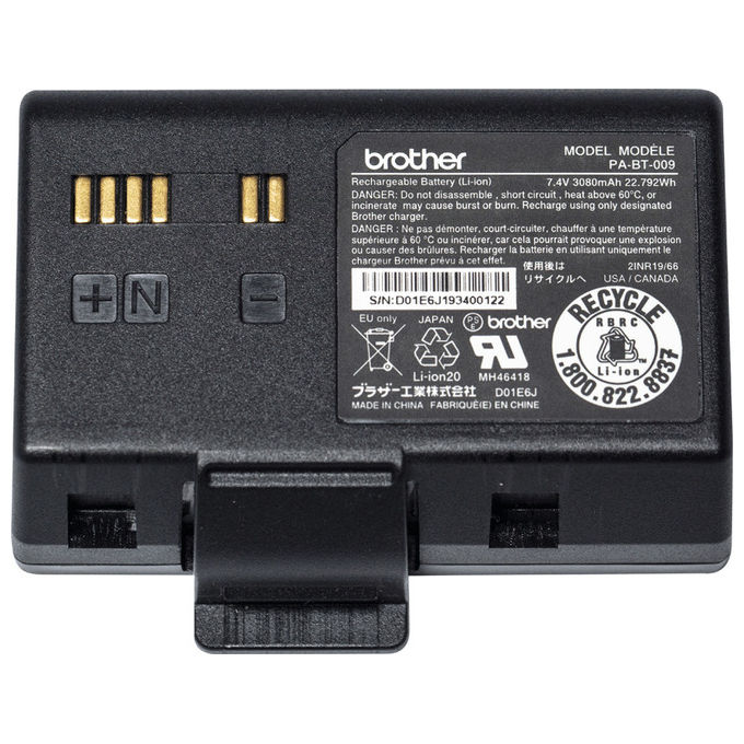 Brother Batteria PABT009 Ioni di Litio per Stampanti RJ-3035B-3055WB