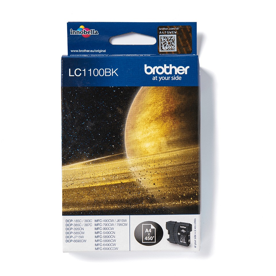 Brother Cart Ink Lc1100Bk Inkjet Nero Da 450 Pagine