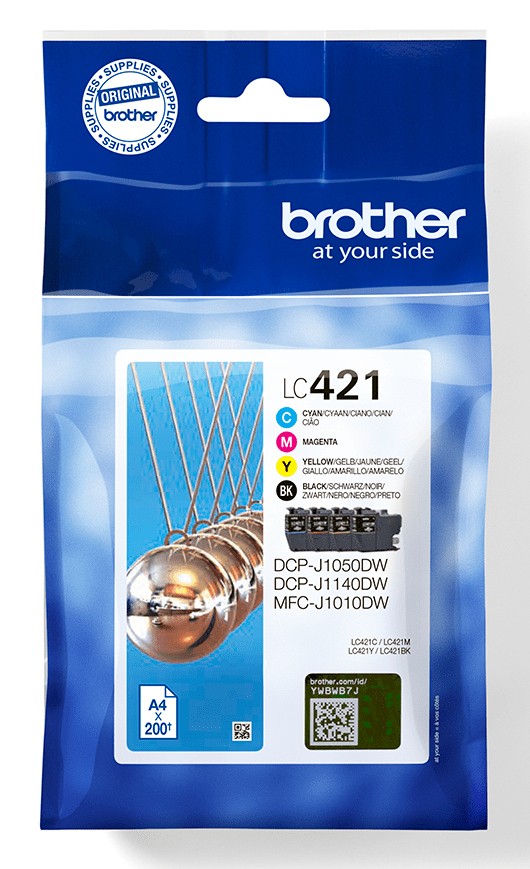 Brother LC-421VAL PagePack 4 pz Originale Resa standard Nero Ciano Magenta Giallo