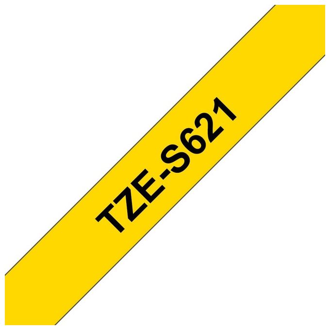 Brother Nastro Laminato 9mm nera Giallo con Adesivo Resistente Brother Nastro Laminato 9mm nera Giallo con Adesivo Resistente