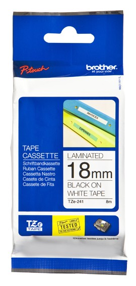 Brother Nastro Laminato Da 18 Mm (8 M) Nero/Bianco